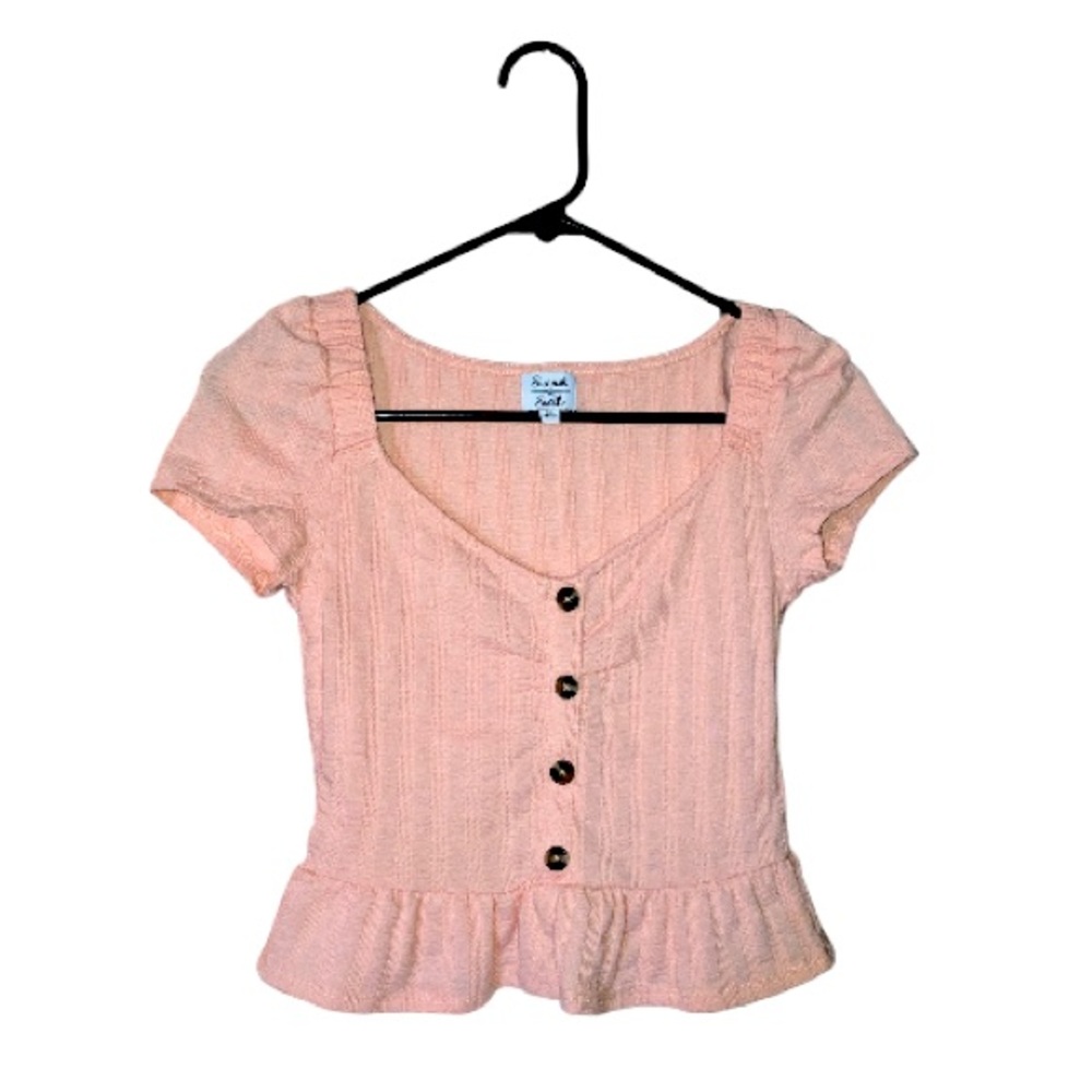 Sunset & Sixth Pink Peplum Top Sized XS - Pink blouse top